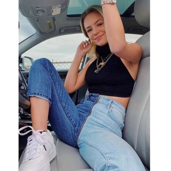 Revice Yin Yang Crop Two Tone High Rise Denim Jeans in Tokyo Wash - Picture 5 of 16